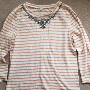 J Crew 3/4 sleeve striped shirt